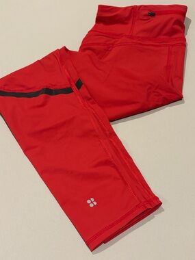 Sweaty Betty Red Women’s Zero Gravity Leggings XL ankle length new w/o tags